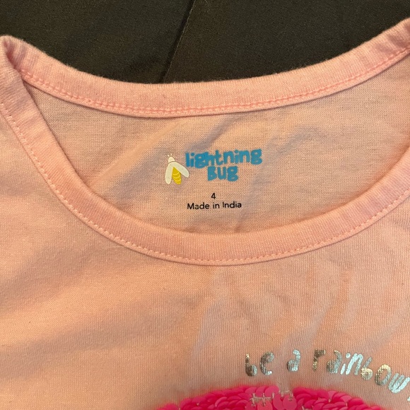 Peach colored girls T-shirt. Size 4. Lightening Bug. - Picture 3 of 3